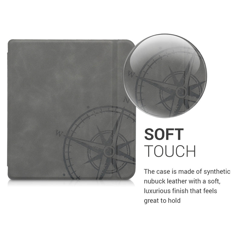 kwmobile Case for Tolino Vision 5 - eReader Cover Made of Faux Leather with Auto Sleep Function - Dandelion Love
