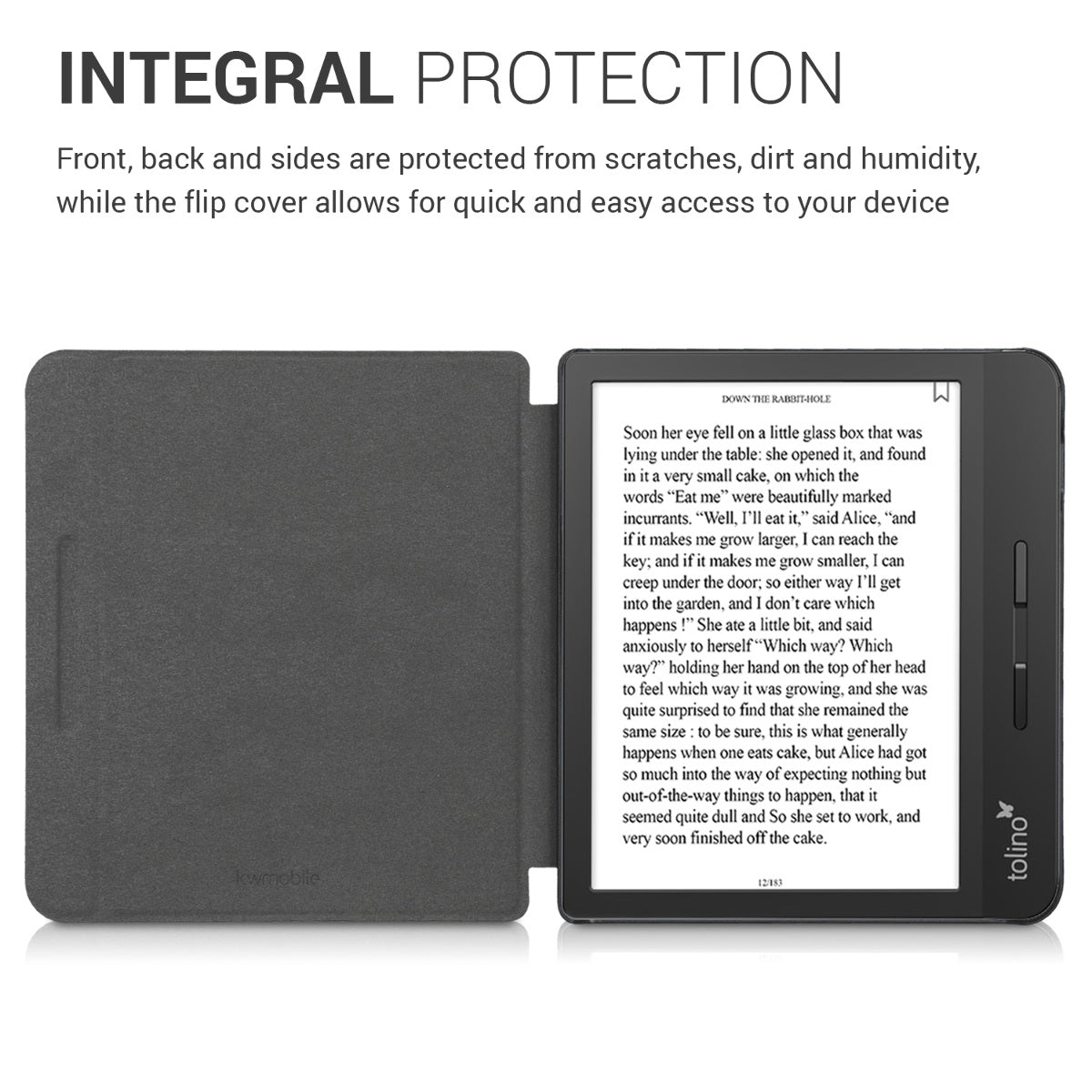 kwmobile Case for Tolino Vision 5 - eReader Cover Made of Faux Leather with Auto Sleep Function - Dandelion Love