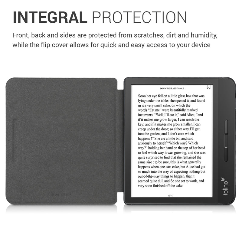 kwmobile Case for Tolino Vision 5 - eReader Cover Made of Faux Leather with Auto Sleep Function - Dandelion Love