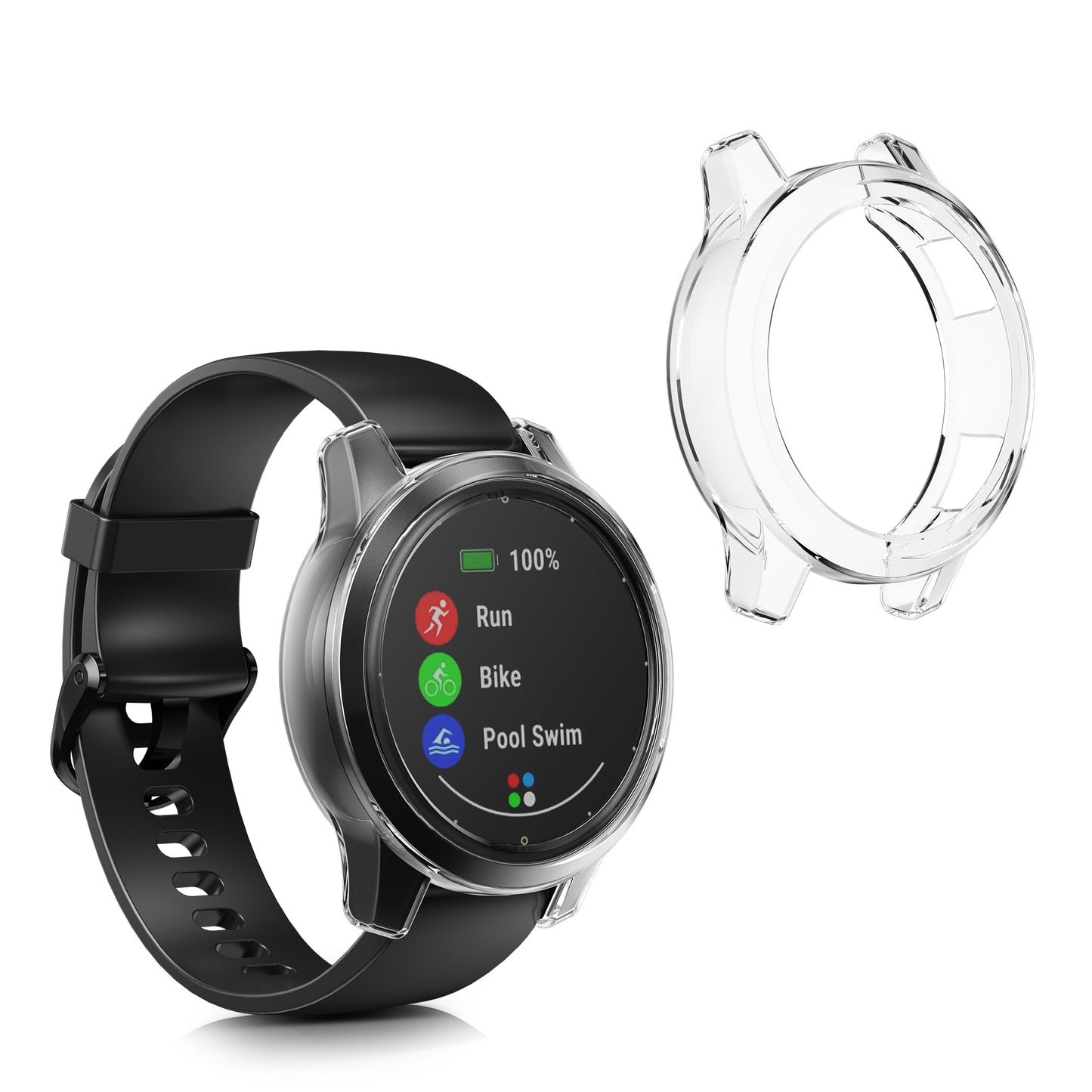 kwmobile Sports Protective Case compatible with Garmin Vivoactive 4S Cover Case without Tracker
