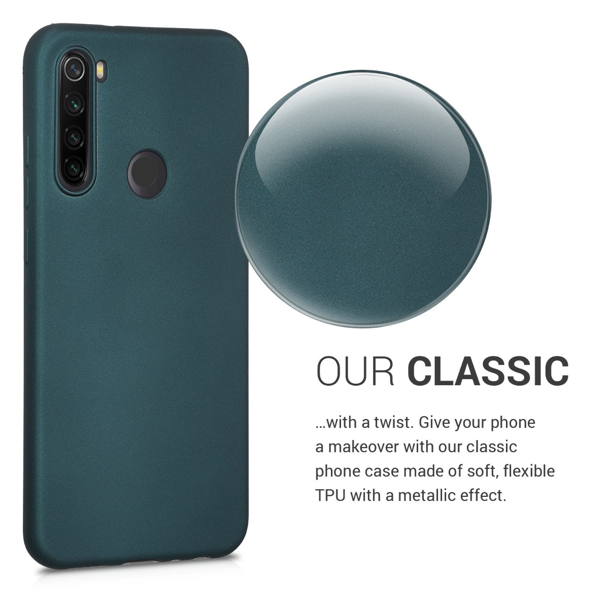 kwmobile Phone Case for Xiaomi Redmi Note 8T - Shimmering Silicone Case - Protective Cover