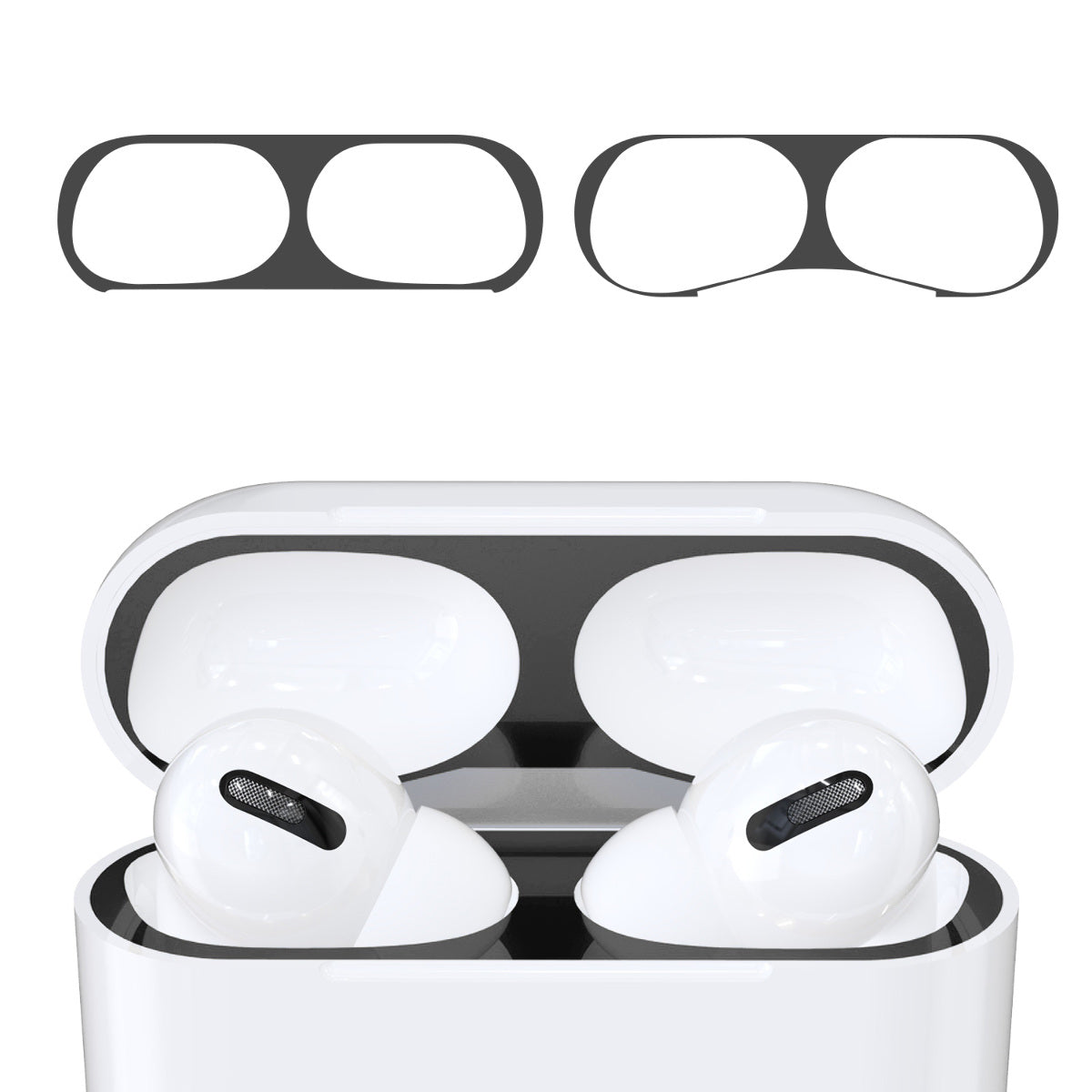 kwmobile Dust Guard Sticker compatible with Apple AirPods Pro - Metal Dust Protection Stickers Skins