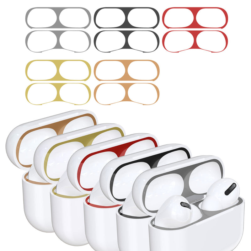 kwmobile Dust Guard Sticker compatible with Apple AirPods Pro - Metal Dust Protection Stickers Skins