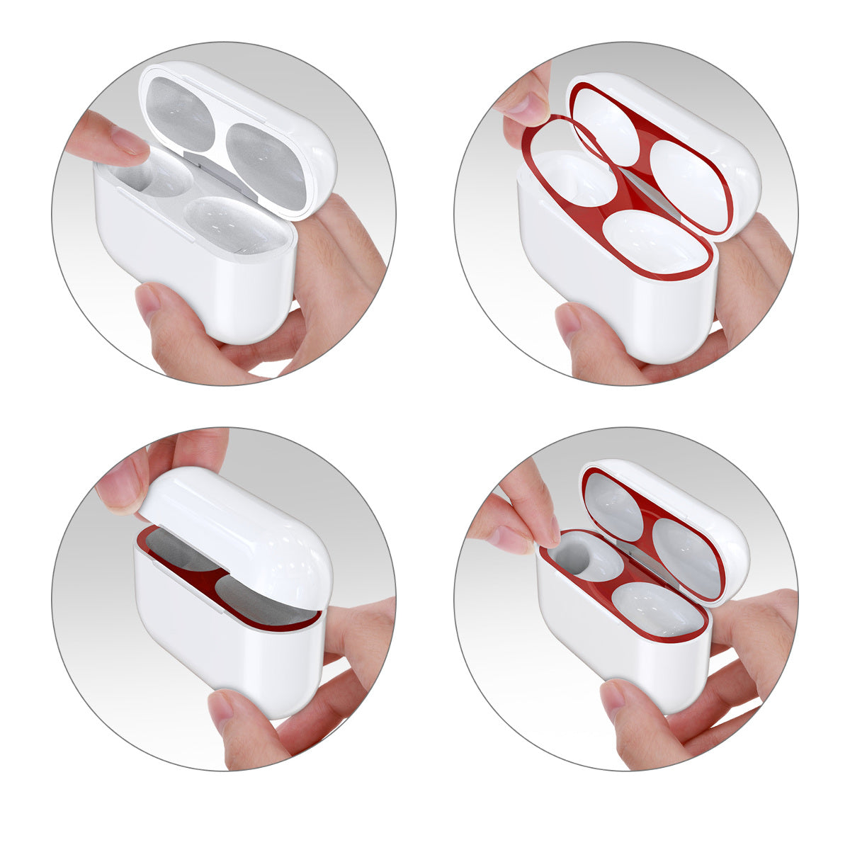 kwmobile Dust Guard Sticker compatible with Apple AirPods Pro - Metal Dust Protection Stickers Skins