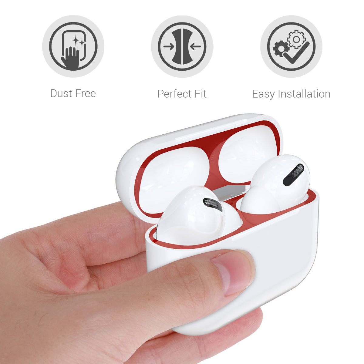 kwmobile Dust Guard Sticker compatible with Apple AirPods Pro - Metal Dust Protection Stickers Skins