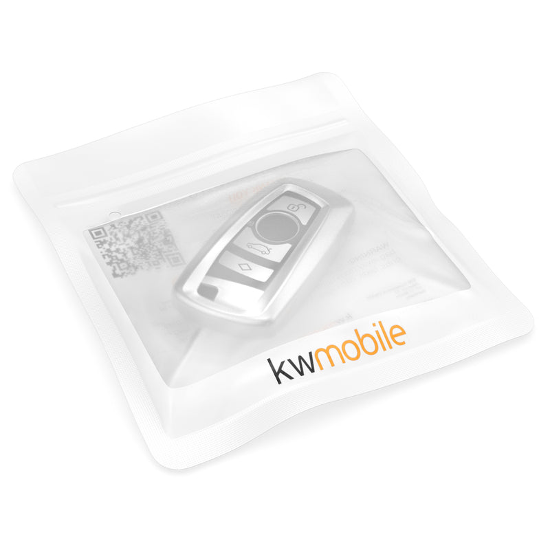 kwmobile Car Key Cover Compatible with BMW 3-Button Keyless Go Car Key - Silicone Case Remote Cover