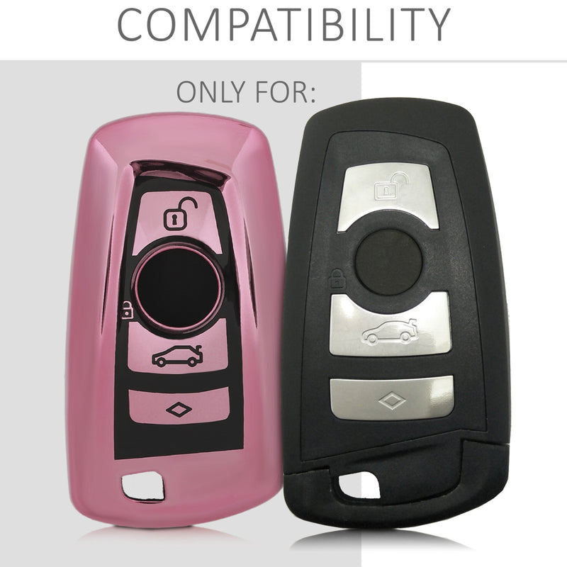 kwmobile Car Key Cover Compatible with BMW 3-Button Keyless Go Car Key - Silicone Case Remote Cover