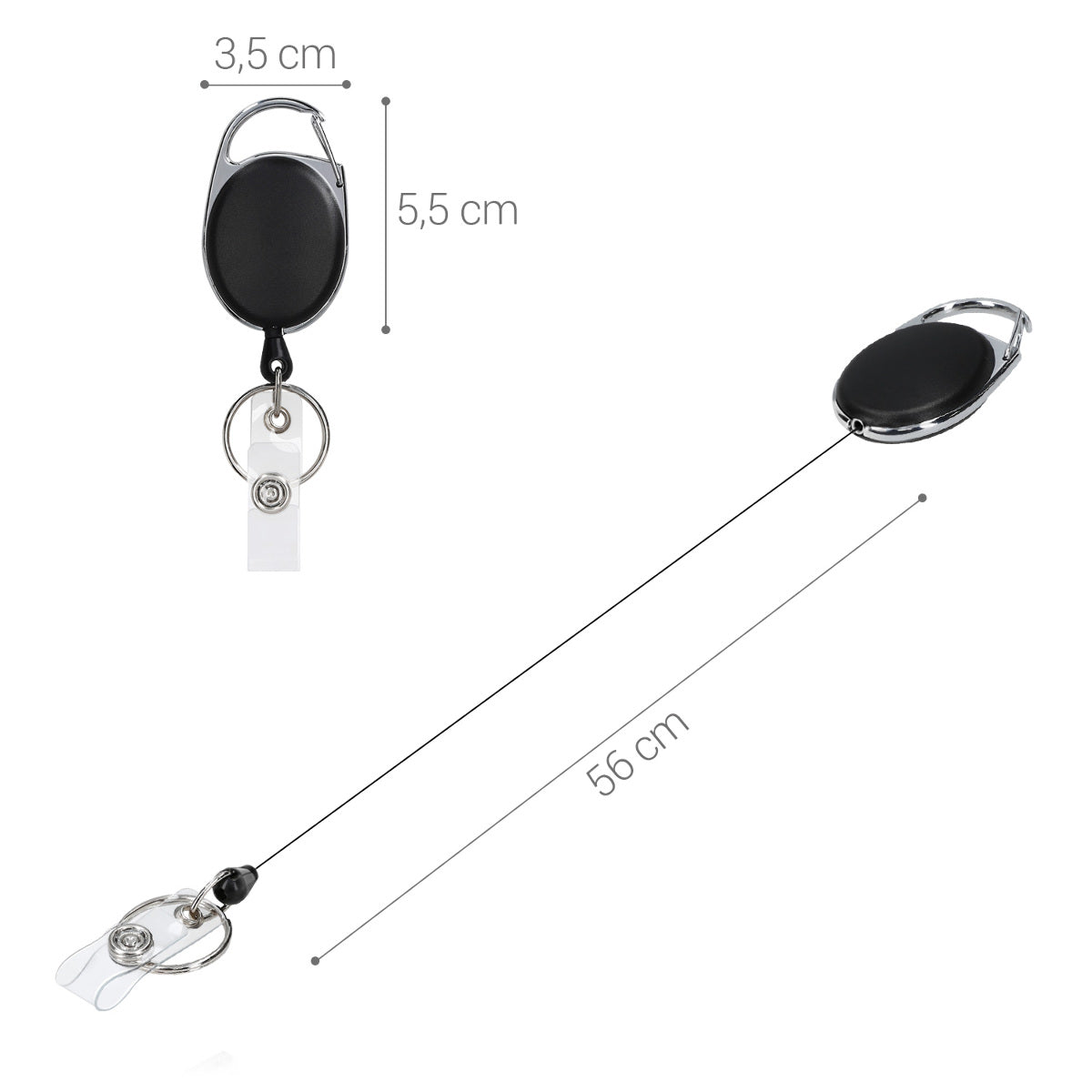 1x Retractable Badge Holder with Card Sleeve