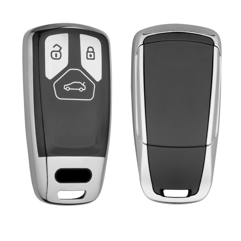 kwmobile Car Key Cover compatible with Audi 3-Button Smartkey Car Key (Keyless Go only) - Silicone Protective Cover