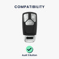 kwmobile Car Key Cover compatible with Audi 3-Button Smartkey Car Key (Keyless Go only) - Silicone Protective Cover