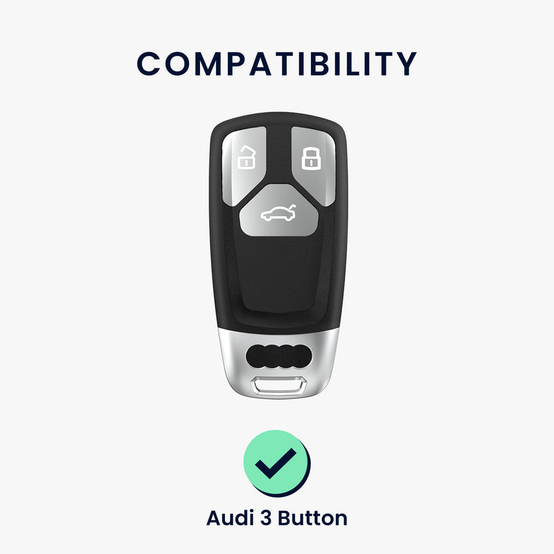 kwmobile Car Key Cover compatible with Audi 3-Button Smartkey Car Key (Keyless Go only) - Silicone Protective Cover