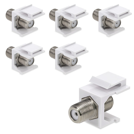 kwmobile 12x Keystone Modul F-Buchse - 12 Stk. F-Stecker für DVB-S und DVB-S2 - Anschluss TV SAT Kabel an Modular Patchpanel oder Anschlussdosen Weiß  