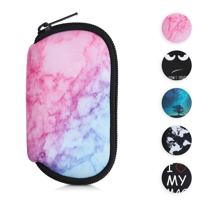 kwmobile Hülle kompatibel mit Apple Magic Mouse 1 / 2 - Neopren Hülle für PC Mouse Schutzhülle - Computer Maus Tasche - Neopren Tasche für PC-Maus - Braun Weiß Beige Braun  [dsg16]