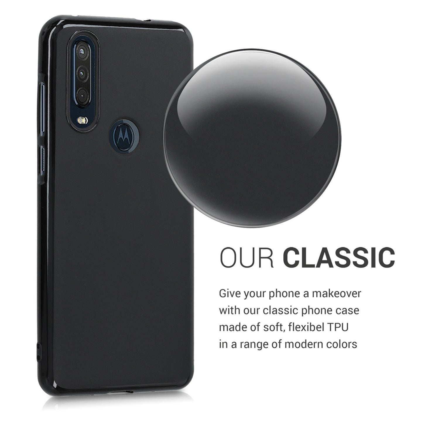 kwmobile Motorola One Action Case Cover Wireless Charging Protective Cover
