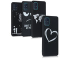 kwmobile Hülle kompatibel mit Samsung Galaxy A51 - Handyhülle Silikon Case - Don't touch my Phone Weiß Schwarz Weiß  [dsg01]