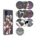 kwmobile Case kompatibel mit Samsung Galaxy A51 - Hülle Silikon transparent Kirschblütenblätter Rosa Dunkelbraun Transparent Rosa  [dsg03]