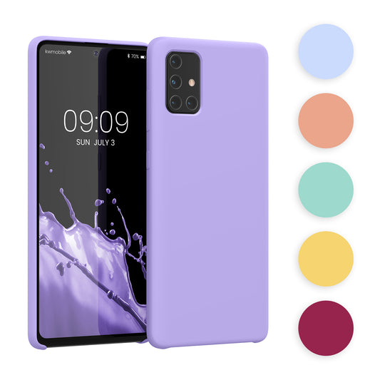 kwmobile Hülle kompatibel mit Samsung Galaxy A71 Hülle - Silikon Handy Case - Handyhülle weiche Oberfläche - kabelloses Laden - Heidelbeerblau Heidelbeerblau  