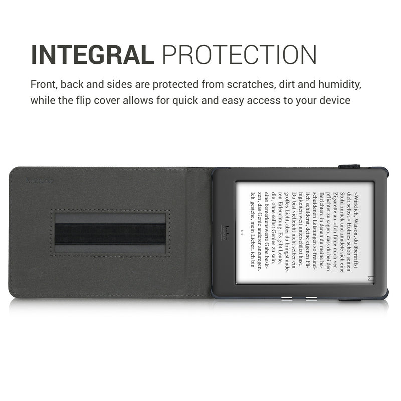 kwmobile Case Compatible with Kobo Glo HD / Touch 2.0 - with Hand Strap and Stand - e-Reader Protective Case