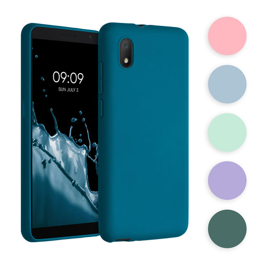kwmobile Hülle kompatibel mit Alcatel 1B (2020) Hülle - weiches TPU Silikon Case - Cover geeignet für kabelloses Laden - Karibikblau Karibikblau  