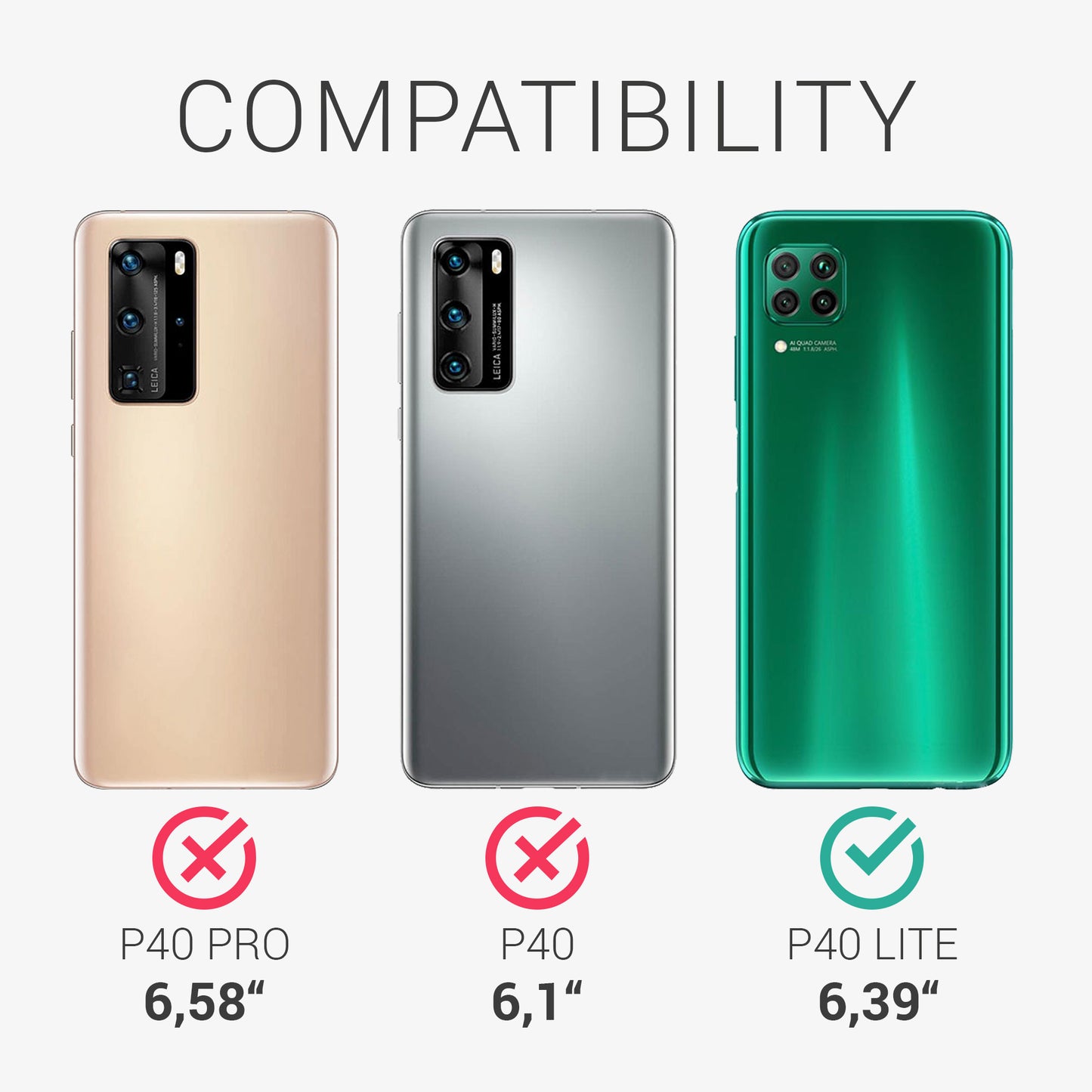 kwmobile Phone Case for Huawei P40 Lite Case - Wireless Charging - Protective Cover