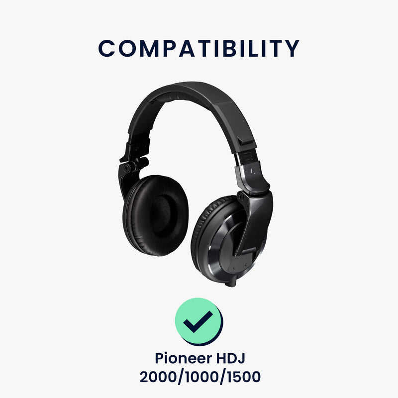 kwmobile Ear Pads for Pioneer HDJ 2000/1000/1500 Ear Cushions Replacement Headphone Parts Over-Ear Headphones