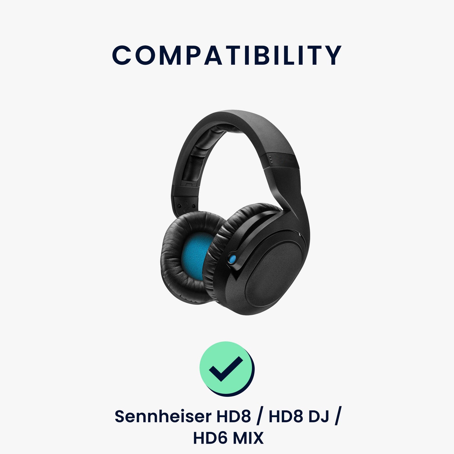 kwmobile Ear Pads for Sennheiser HD8 / HD8 DJ / HD6 MIX Earpads Replacement Ear Pads Headphone Spare Parts Headphone Replacement Pads for Over Ear Headphones