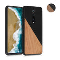 kwmobile Hülle kompatibel mit Xiaomi Mi 9T (Pro) / Redmi K20 (Pro) - Handyhülle Cover - Holz Zwei Farben Schwarz Dunkelbraun Schwarz  [dsg02]
