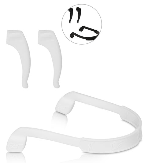kwmobile Antirutsch Halterung und Brillenband für Brillenbügel Set - 4x L Silikon Ohrbügel Haken und 2x Band für Brille Schwarz Schwarz  