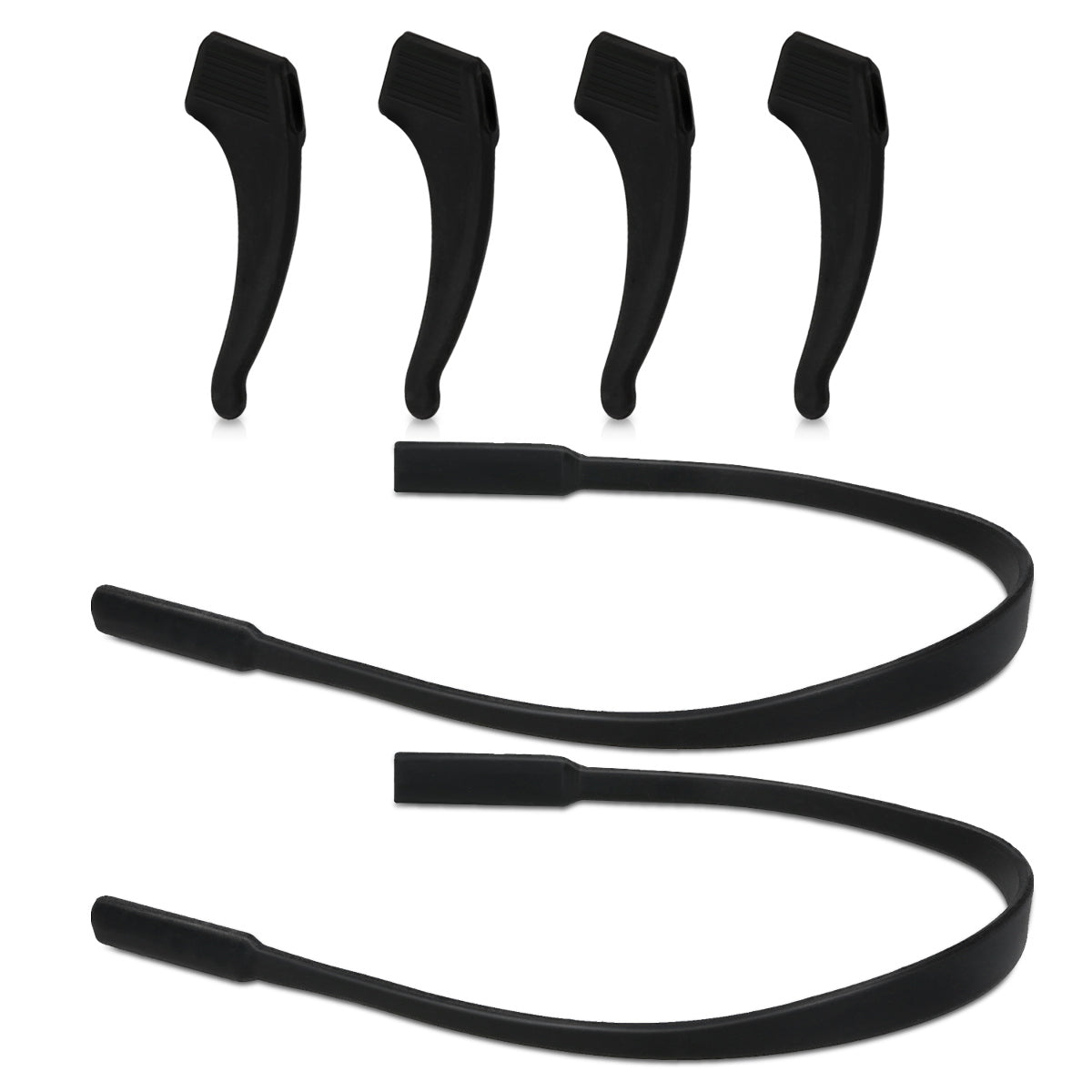 kwmobile Non-Slip Holders and Eyeglass Strap for Temple Tips Set