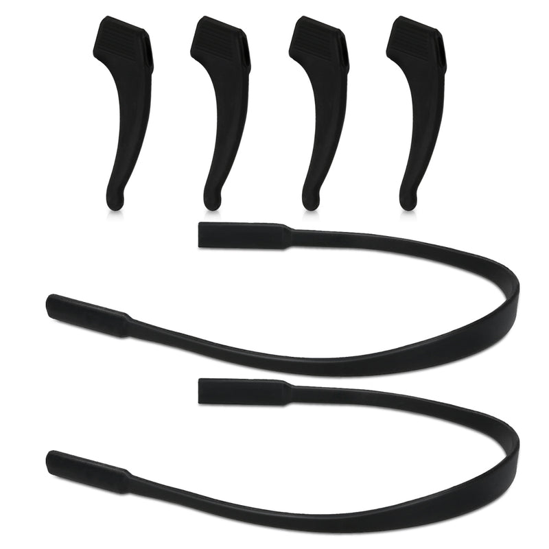 kwmobile Non-Slip Holders and Eyeglass Strap for Temple Tips Set