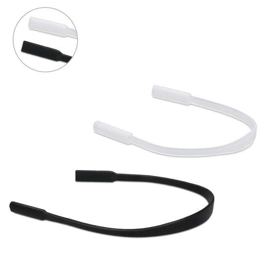 kwmobile Antirutsch Brillenband für Brillenbügel Set - 2x Silikon Sportband für Brille - Schwarz - Länge: 21 cm Schwarz  
