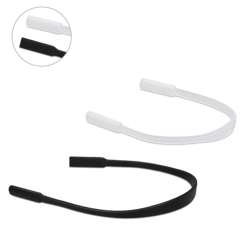kwmobile Antirutsch Brillenband für Brillenbügel Set - 2x Silikon Sportband für Brille - Schwarz - Länge: 21 cm Schwarz  