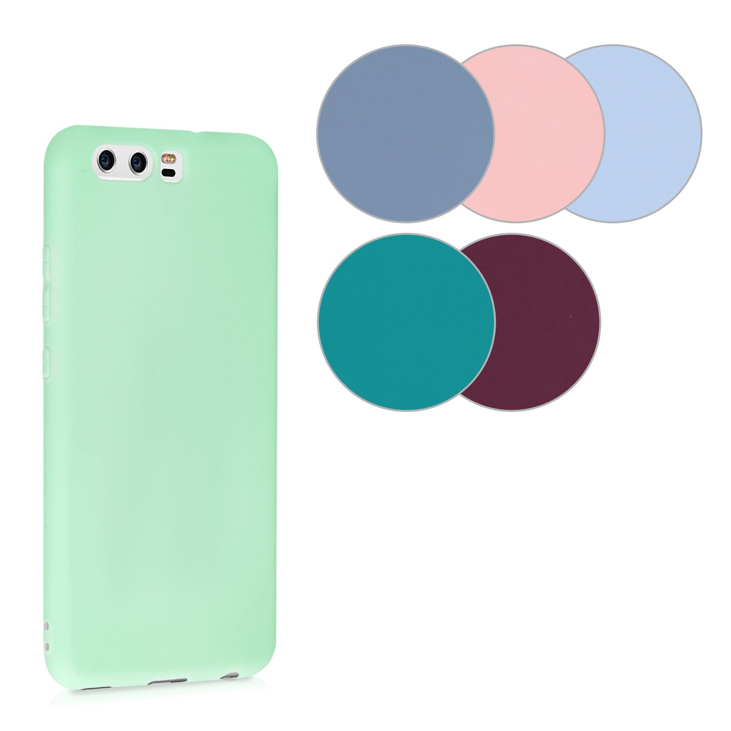 kwmobile Hülle kompatibel mit Huawei P10 Hülle - weiches TPU Silikon Case - Cover geeignet für kabelloses Laden - Hellblau matt Hellblau matt  