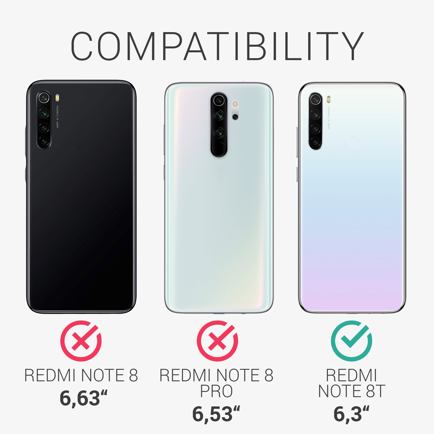 kwmobile Case Compatible with Xiaomi Redmi Note 8T - Silicone Phone Cover