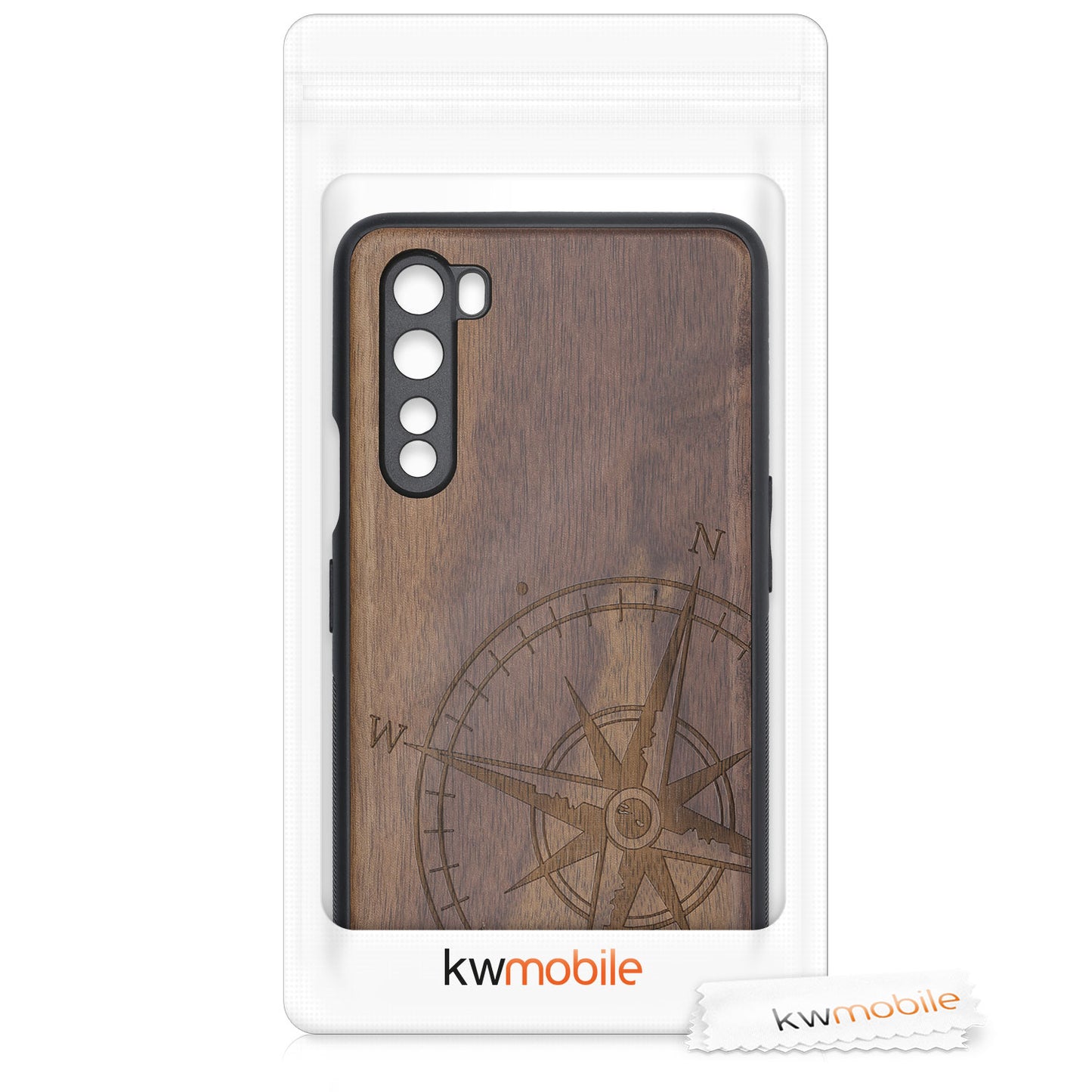 kwmobile Case Compatible with OnePlus Nord Case - Phone Cover - TPU Phone Case Compass Vintage