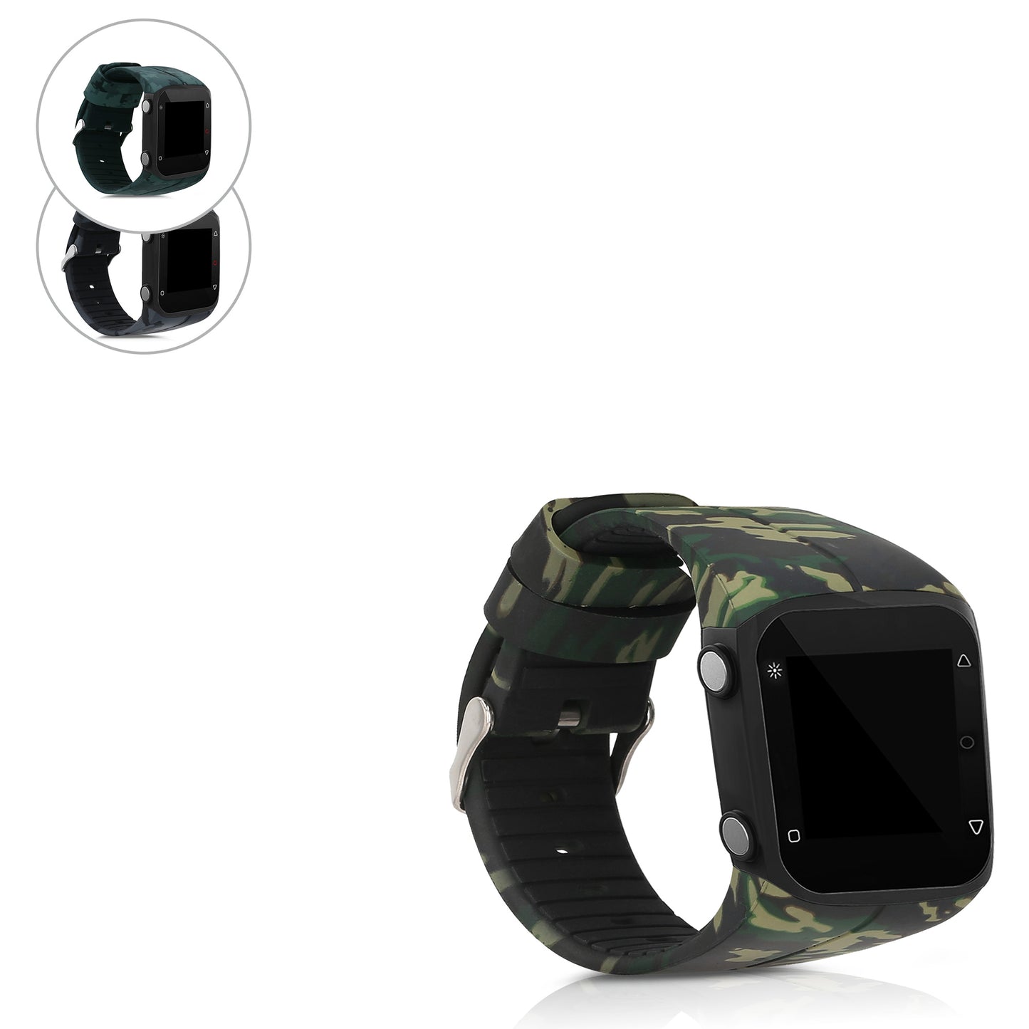 kwmobile Armband kompatibel mit Polar M400 / M430 Armband - Fitnesstracker Sportarmband Band aus TPU und Silikon - Camouflage Dunkelgrau Schwarz Hellgrau Dunkelgrau  [dsg03]