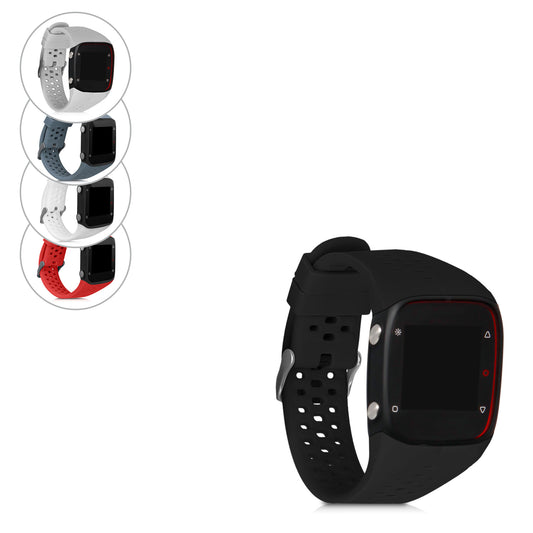 kwmobile Silikon Uhrenarmband für Polar M400 / M430 Armband - Ersatzarmband für Fitnesstracker - Wechselarmband Smartwatch - Schwarz matt Schwarz matt  