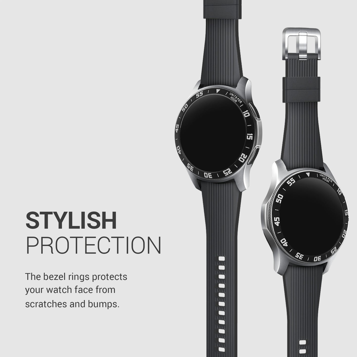 kwmobile Protective Bezel Ring compatible with Samsung Galaxy Watch / Galaxy Gear S3 Frontier & Classic Fitness Tracker