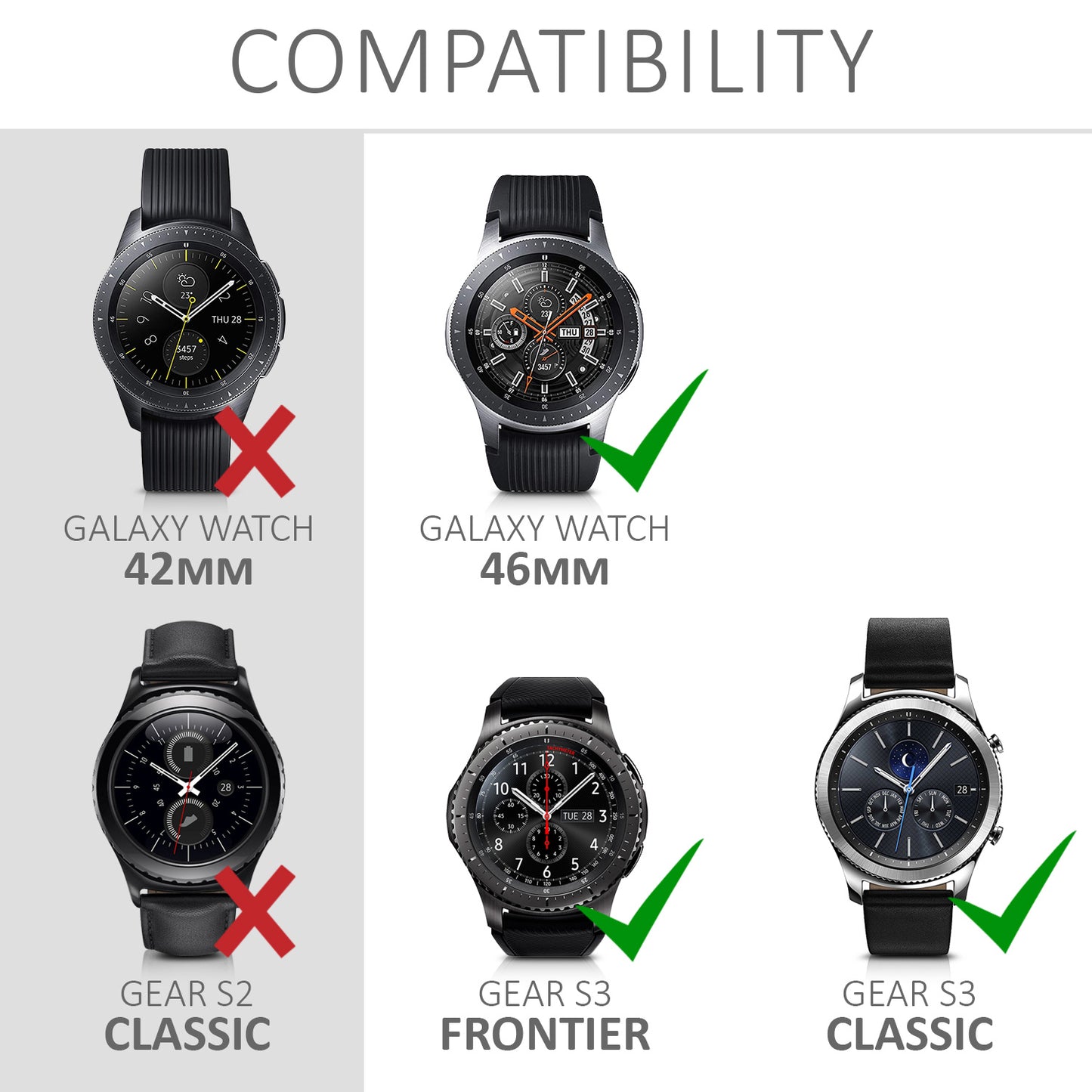 kwmobile Protective Bezel Ring compatible with Samsung Galaxy Watch / Galaxy Gear S3 Frontier & Classic Fitness Tracker