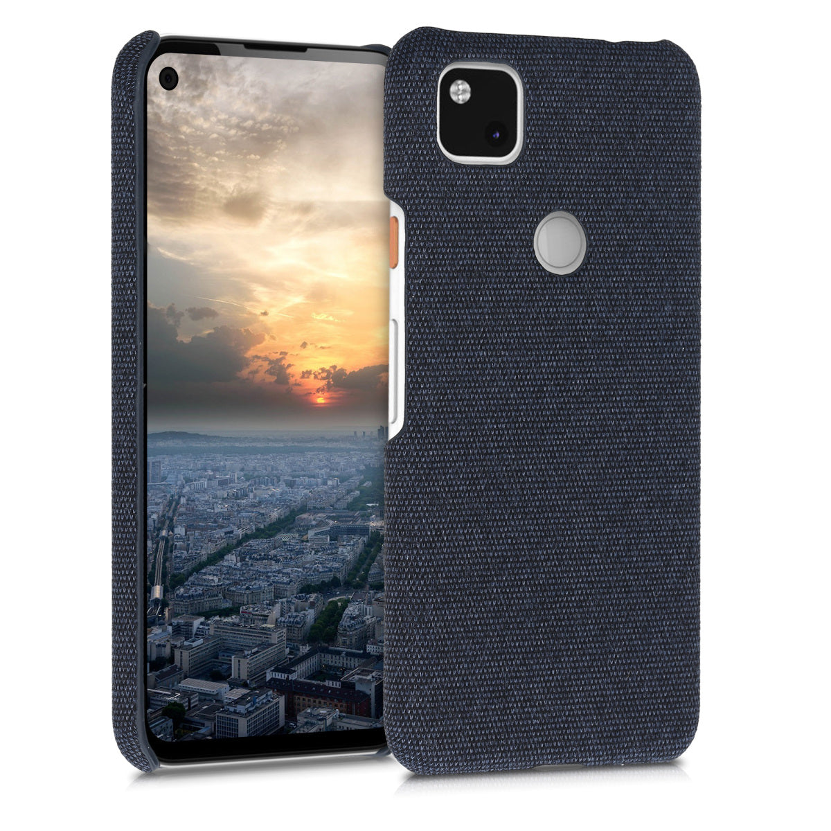 kwmobile Case Compatible with Google Pixel 4a - Cover - Fabric Cover Phone Case - Back Cover