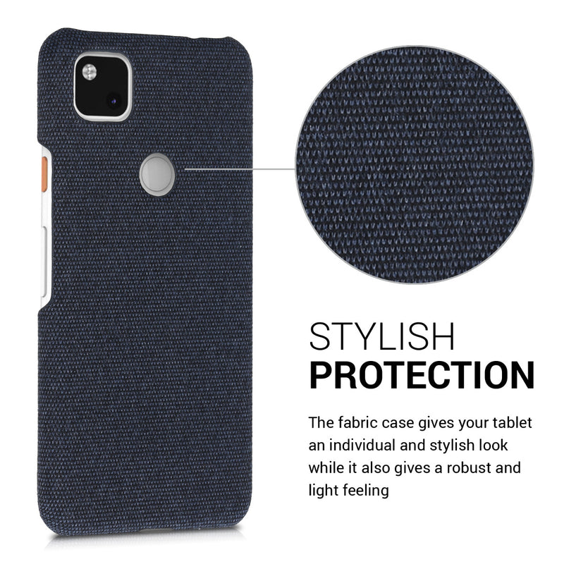 kwmobile Case Compatible with Google Pixel 4a - Cover - Fabric Cover Phone Case - Back Cover