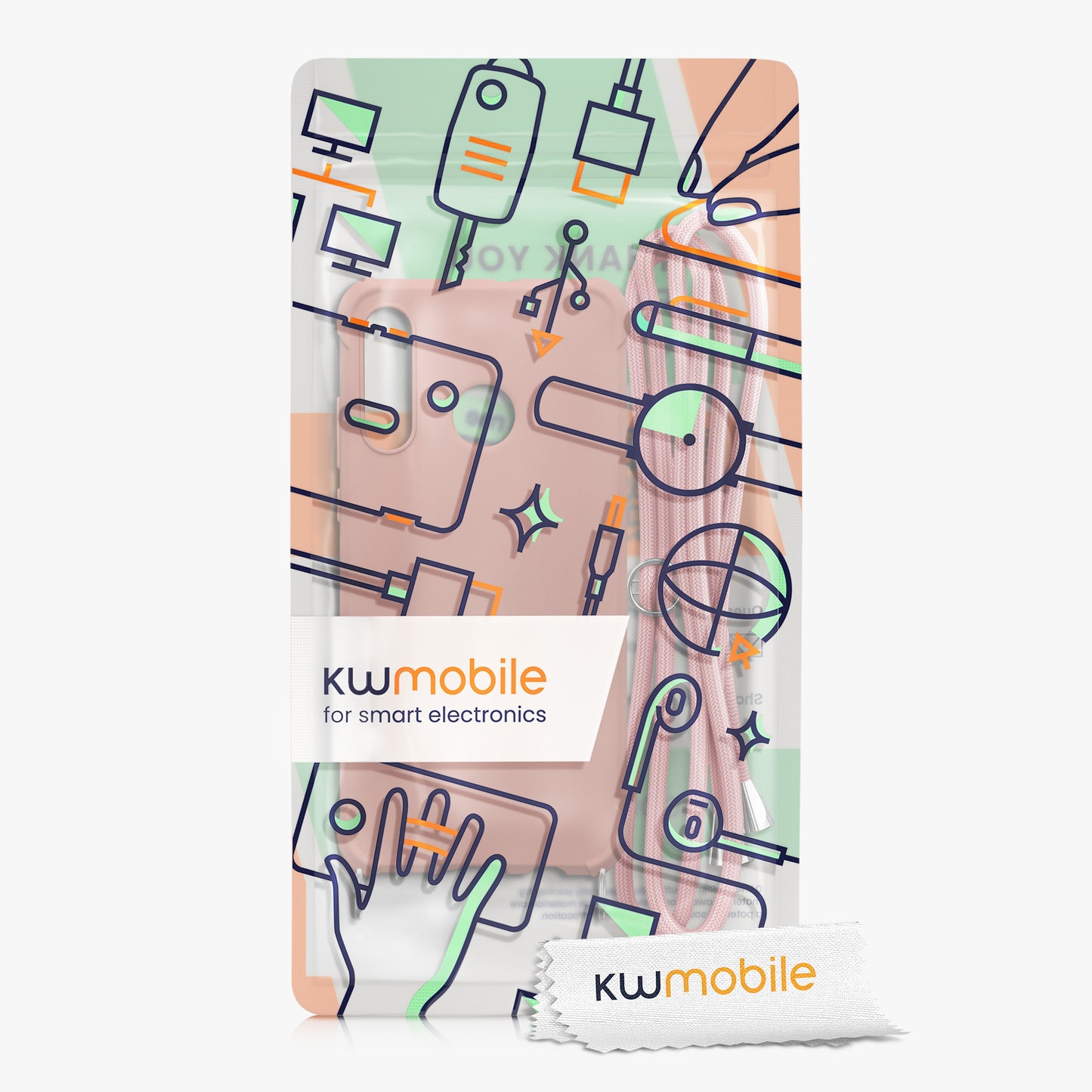 kwmobile Necklace Case compatible with Huawei P30 Lite Cover - Case with Lanyard - Silicone Protective Cover