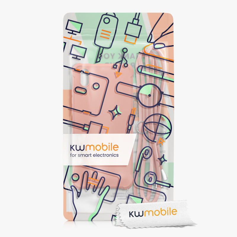 kwmobile Necklace Case Compatible with Huawei P20 - Cover with Lanyard - Silicone Protective Case