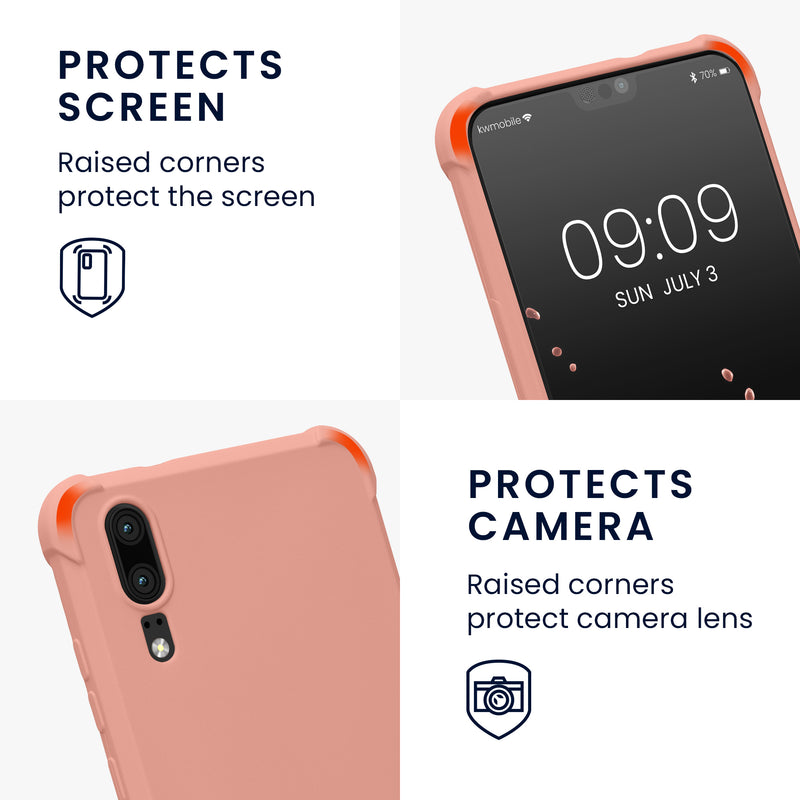 kwmobile Necklace Case Compatible with Huawei P20 - Cover with Lanyard - Silicone Protective Case