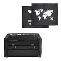 kwmobile Cover kompatibel mit HP OfficeJet 5230 / 5232 - Tasche Hülle Drucker - Staubschutzhülle Schutzhaube Schutzhülle - Weiß Schwarz Travel Umriss Weiß  [dsg02]