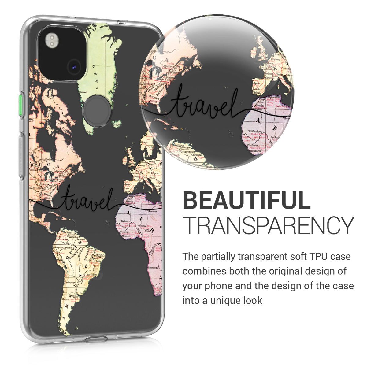 kwmobile Case Compatible with Google Pixel 4a - Silicone Transparent