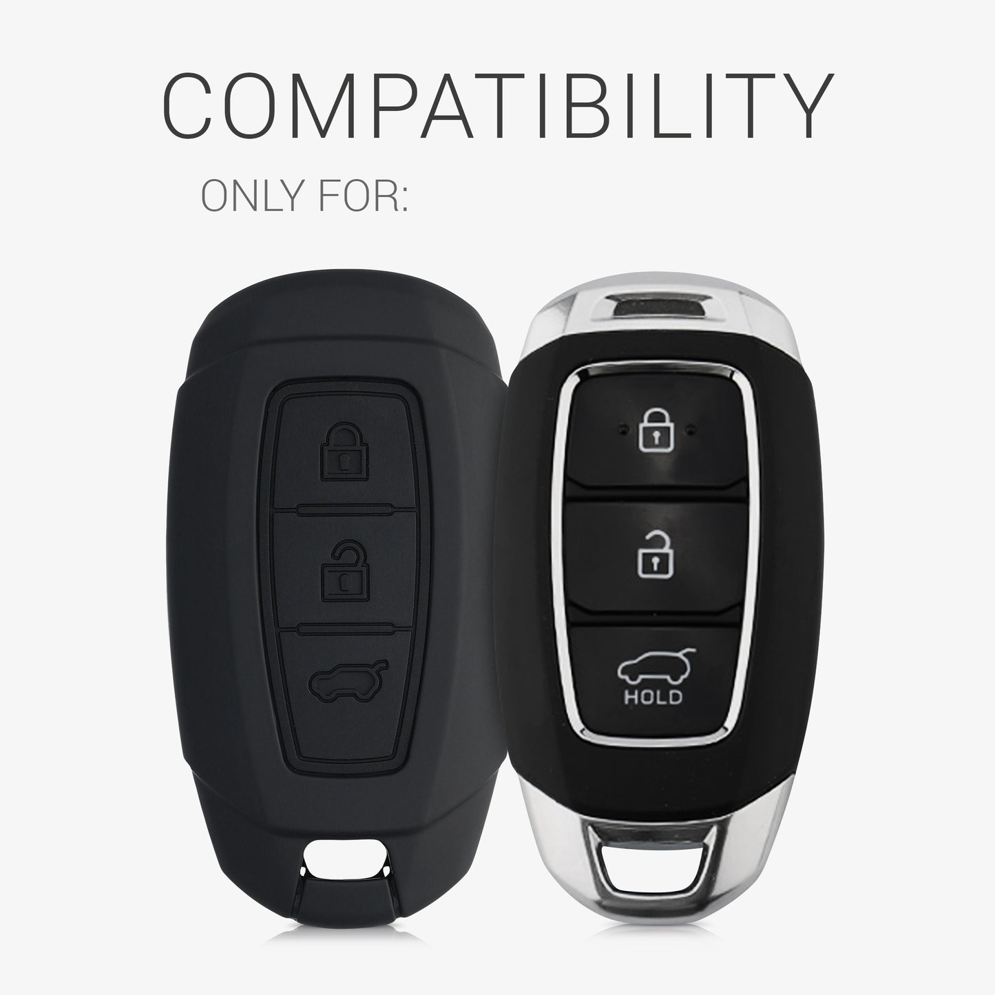 kwmobile Car Key Cover compatible with Hyundai 3-Button Car Key Keyless Go Hard Case Protective Cover Key Case