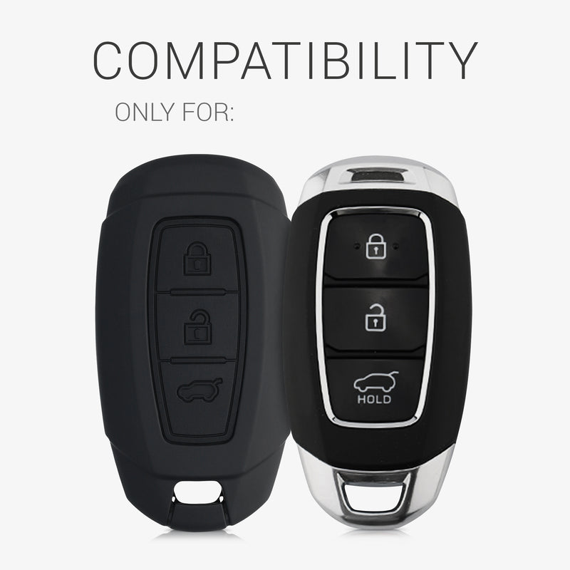 kwmobile Car Key Cover compatible with Hyundai 3-Button Car Key Keyless Go Hard Case Protective Cover Key Case