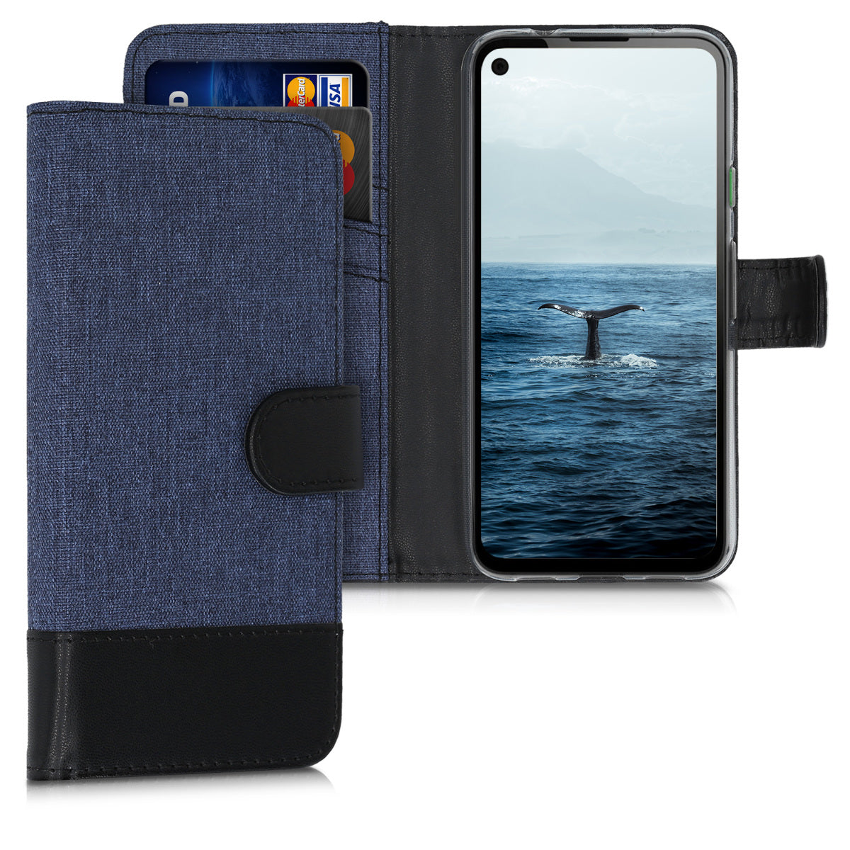 kwmobile Wallet Case compatible with Google Pixel 4a - Case with Stand - Phone Cover Card Slots