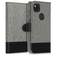 kwmobile Wallet Case compatible with Google Pixel 4a - Case with Stand - Phone Cover Card Slots